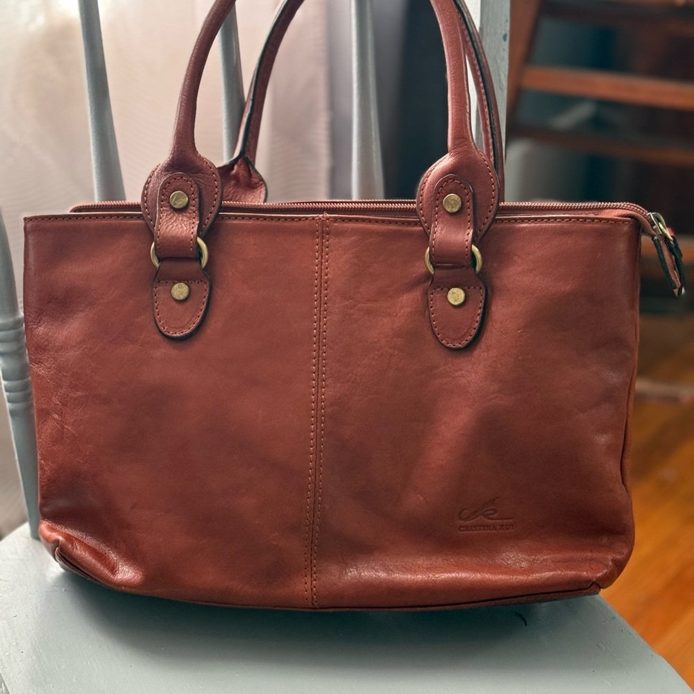 Christina Tan Leather Tote Bag
